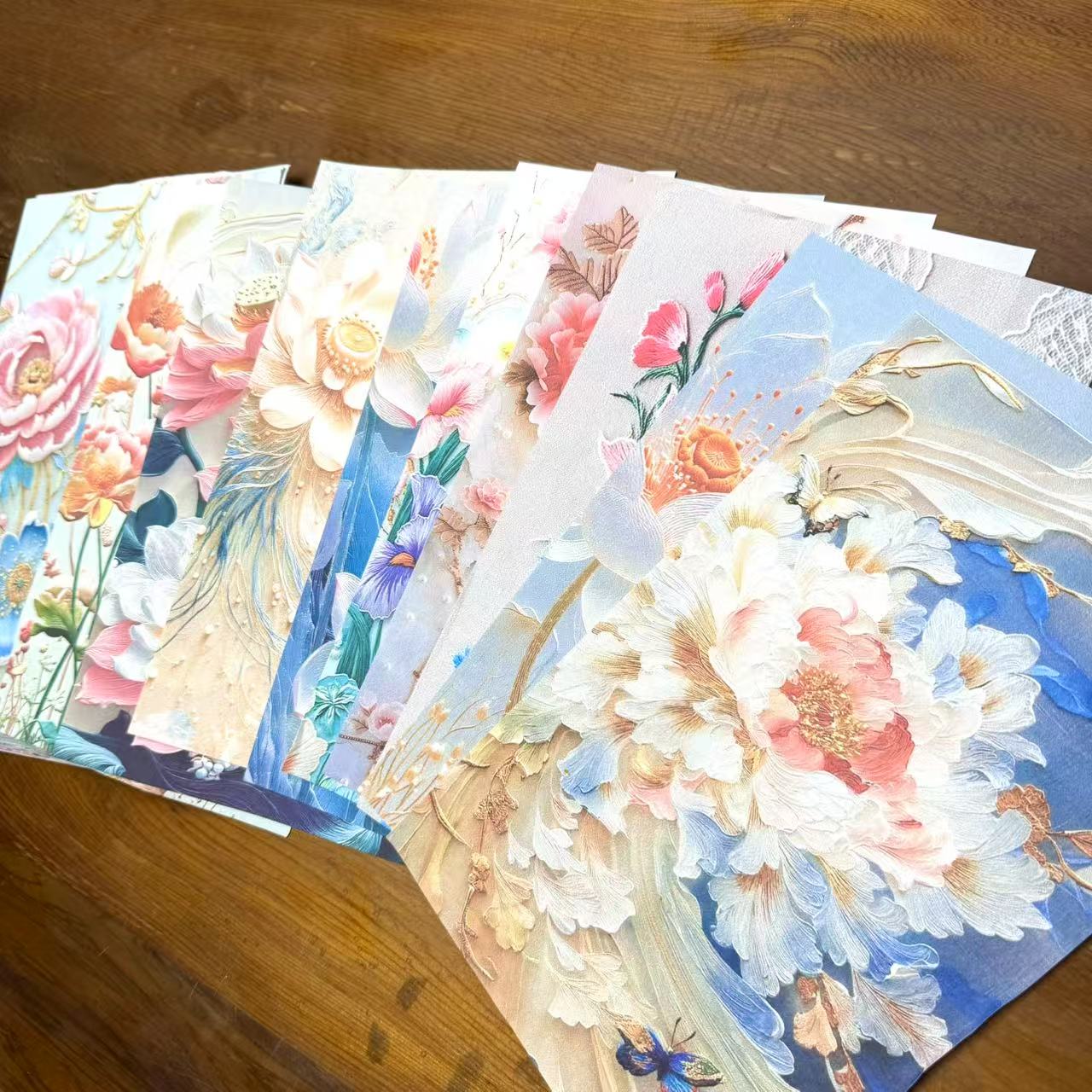 100张【3D百花小手札】蜡染宣纸半生熟书法作品练习小楷小行书专用