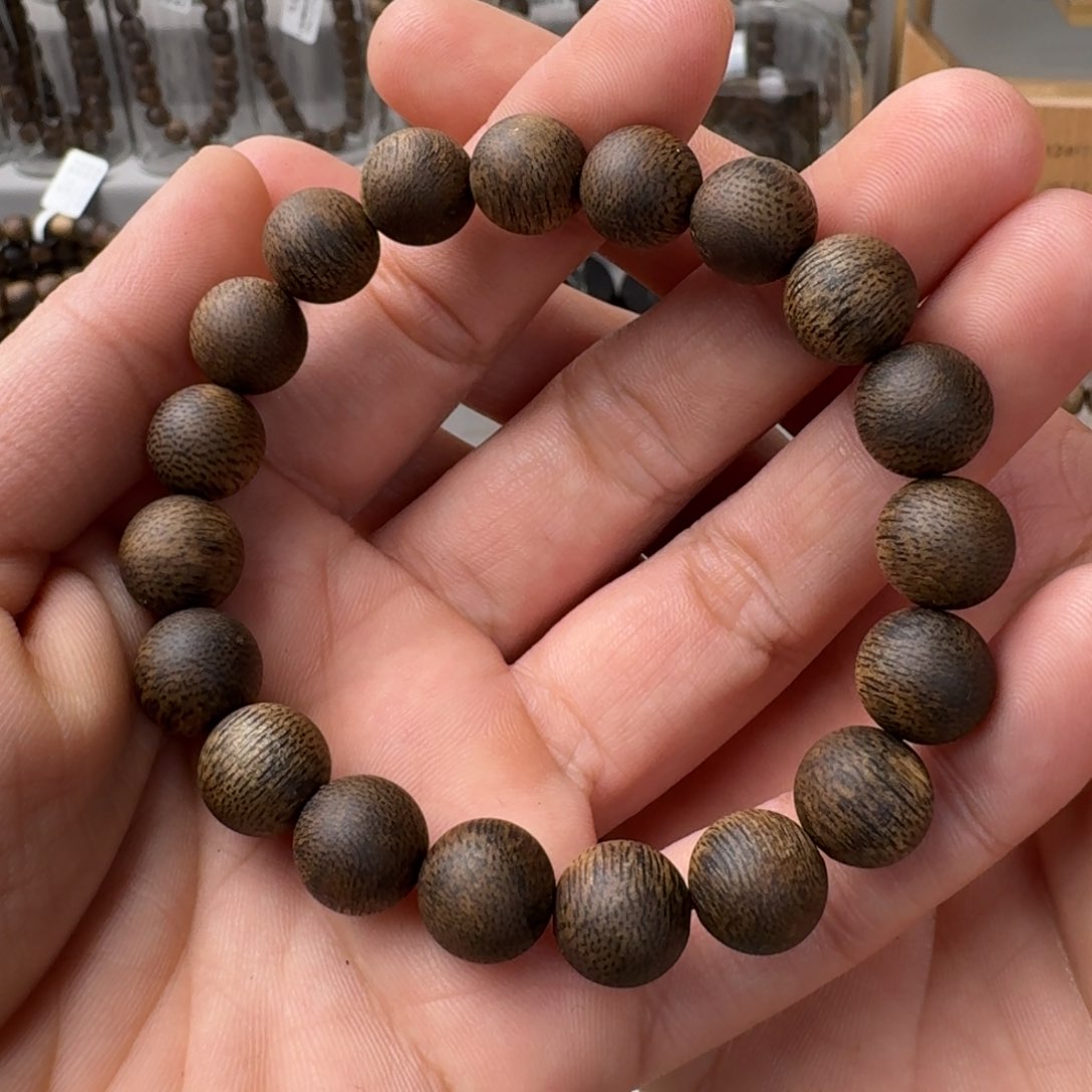 沉香手串马*博棋楠沉香张勺子九九沉圆珠卡10+保10+克手串