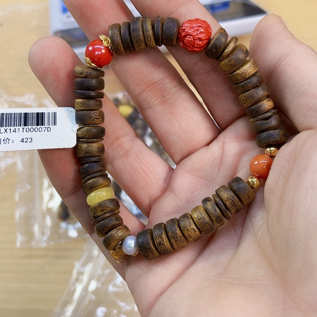 沉香碎屑沉香棋楠片珠DIY单圈0.8/10.8克多样性发一