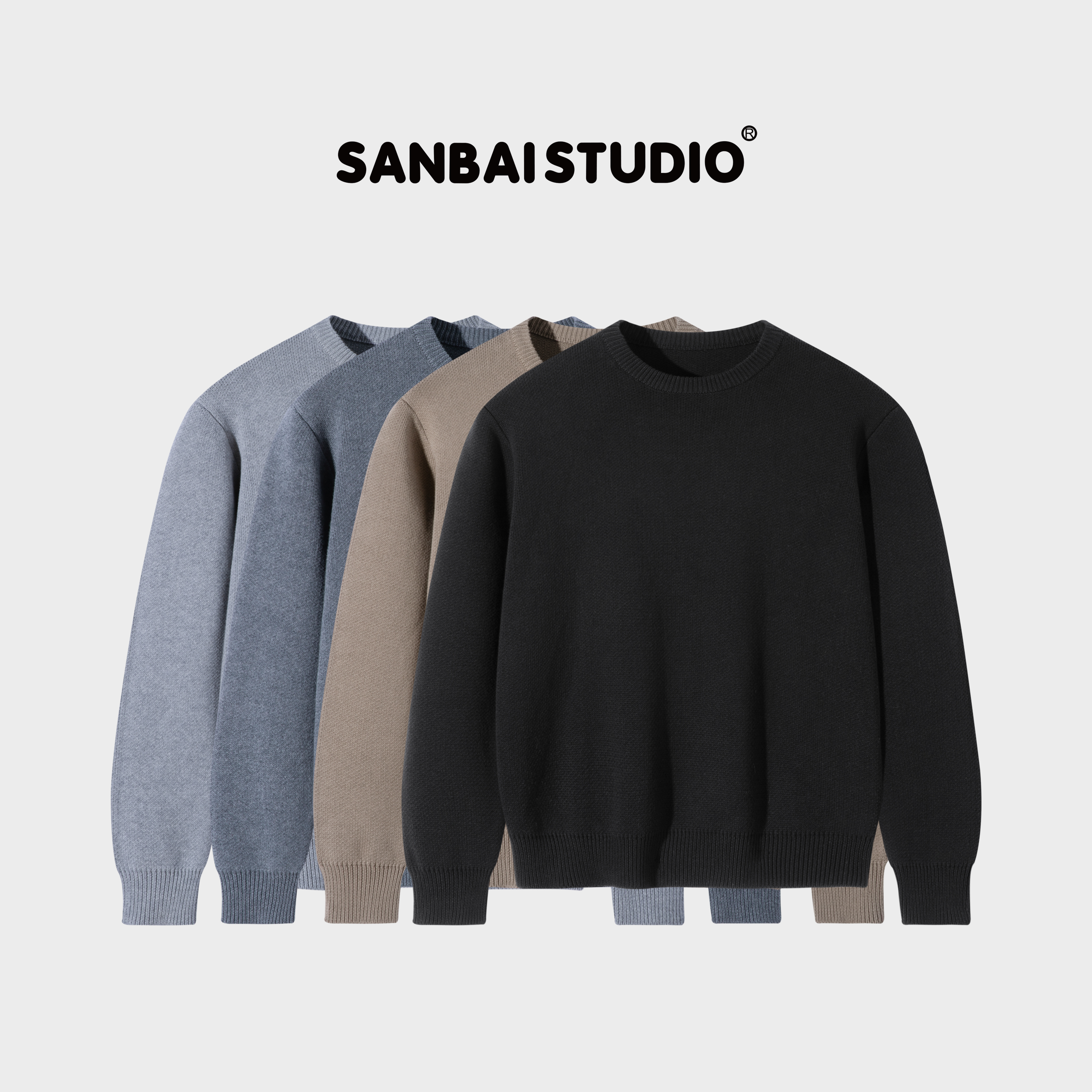 【清仓】SANBAI 叁佰【冬日伴侣】秋冬基础圆领毛衣休闲纯色内搭打底