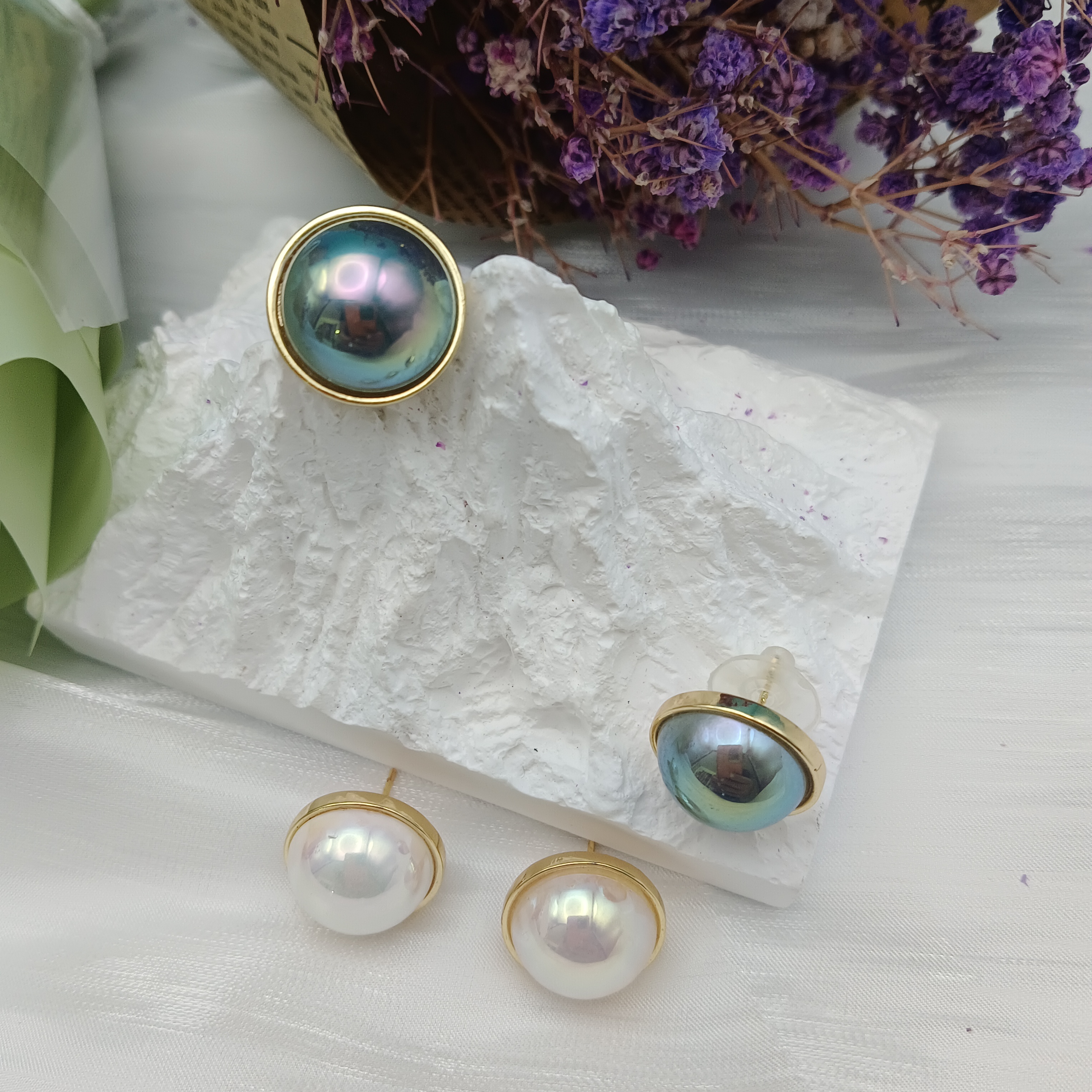 标准版包边款马贝耳钉15mm左右