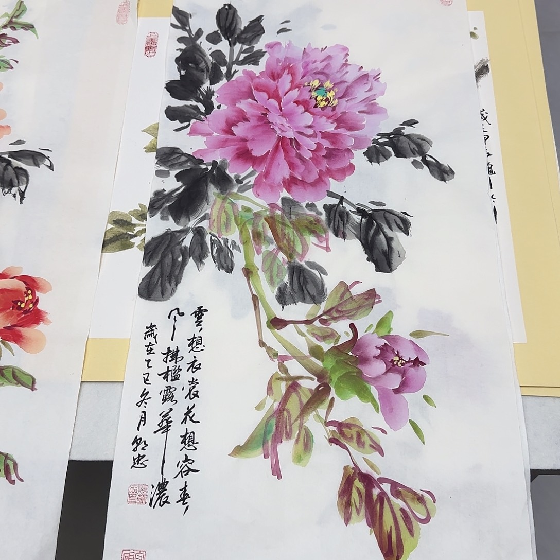 国画国画立体兰花