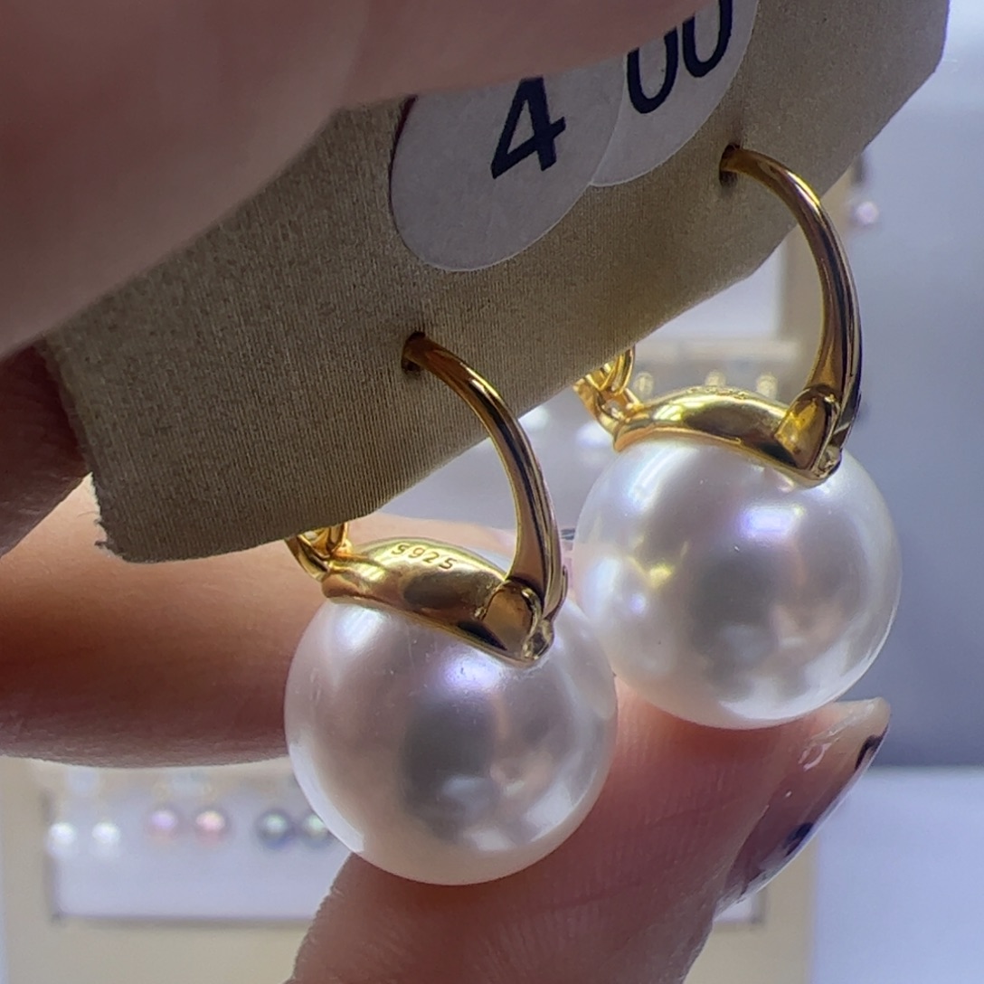 淡水珍珠耳饰银S925镶嵌