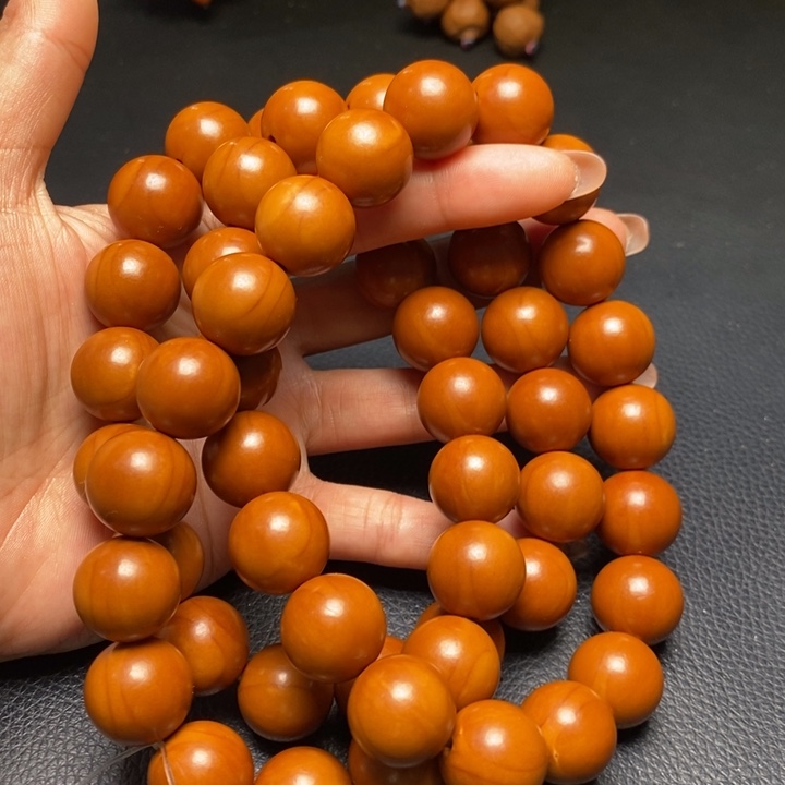 橄榄核手串1.7尺寸54颗光珠全品