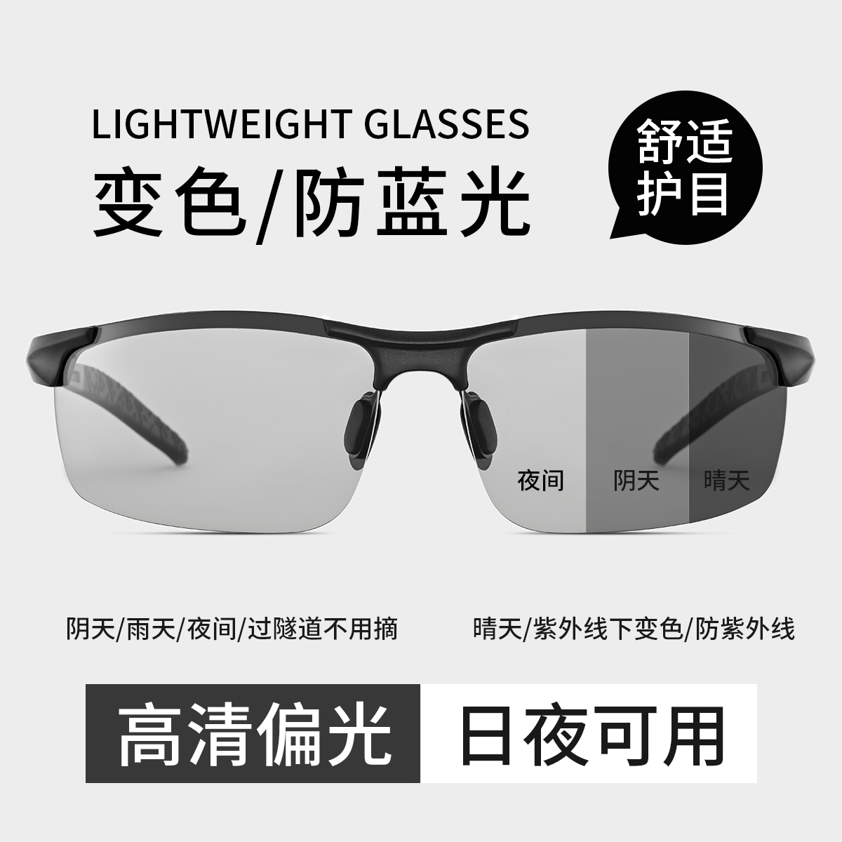 【高品质变色镜】日夜两用偏光太阳镜男变色墨镜高清钓鱼开车眼镜
