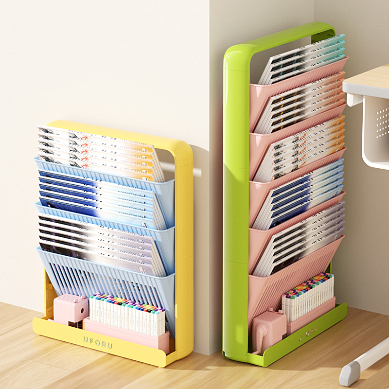 橱明星立体书架课本收纳架学生书本杂志收纳置物架教室桌边文具架
