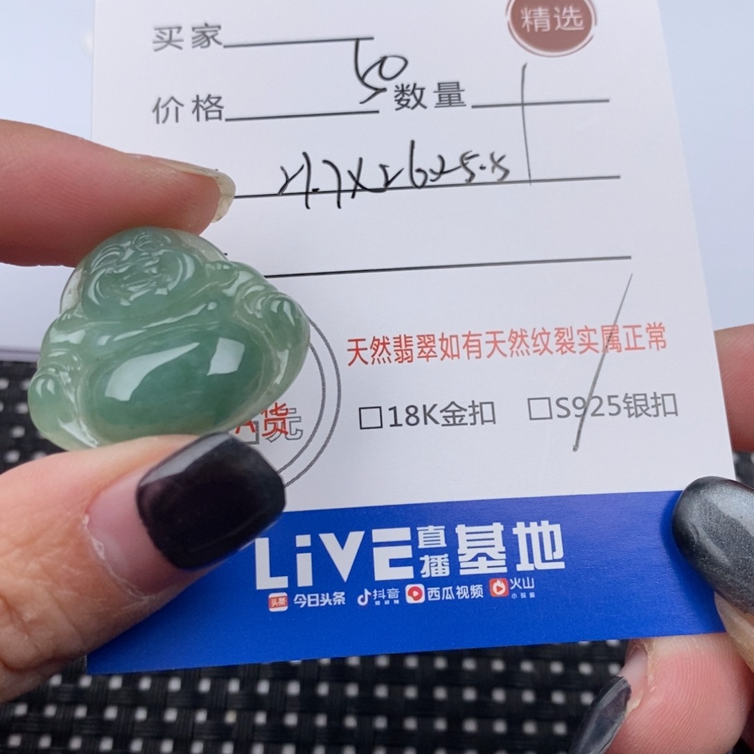 翡翠颈饰银S925镶嵌挂件