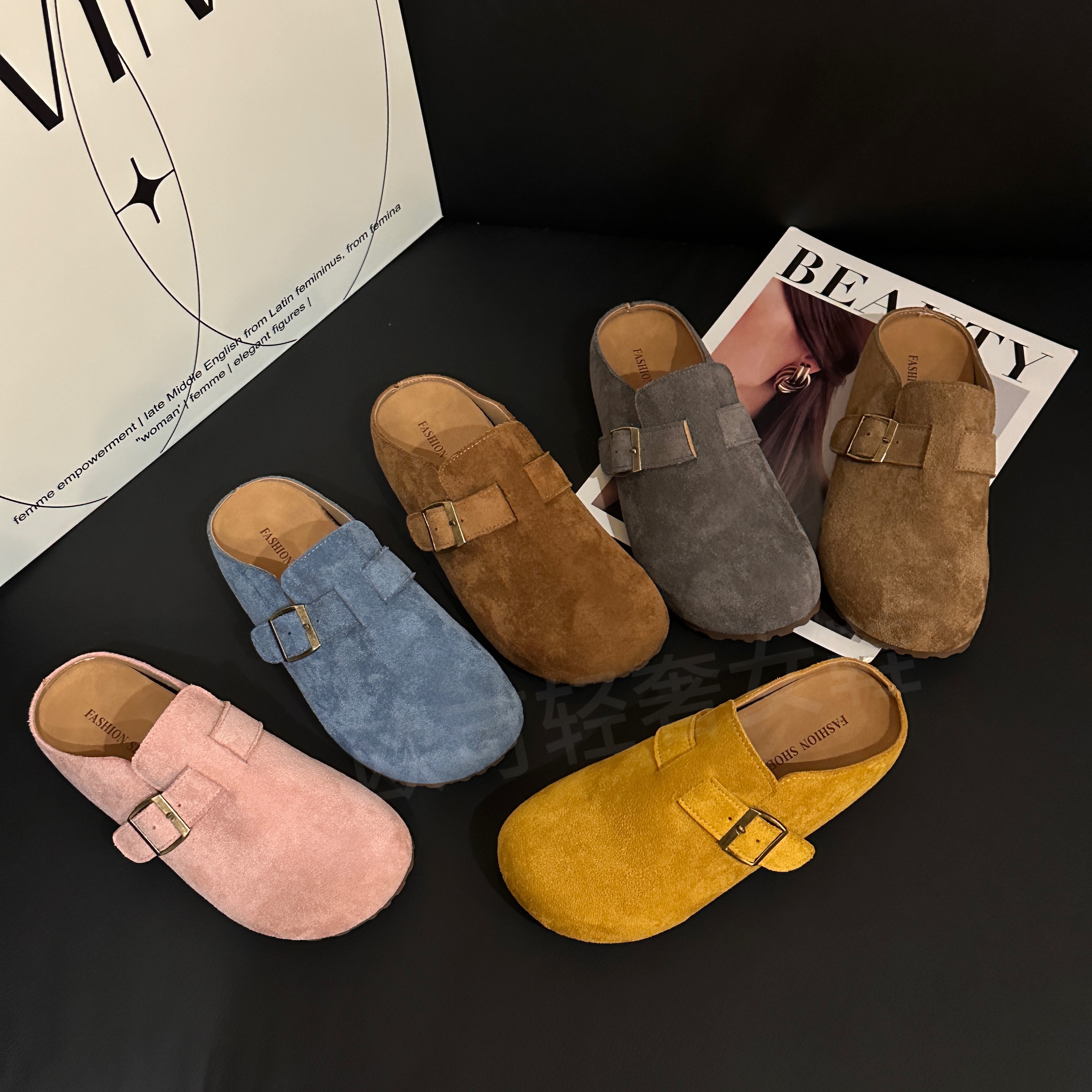 休闲风包头平底低跟包头拖夏季防滑复古百搭凉鞋韩版软底时尚