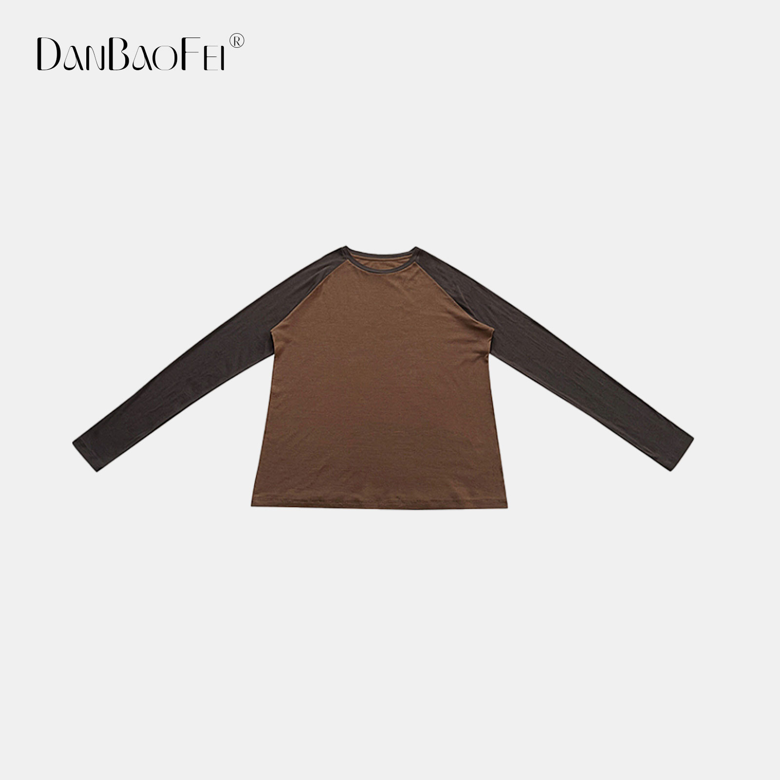 【艾比】巧克力T 巧克力休闲轻薄长袖上衣YLM001190