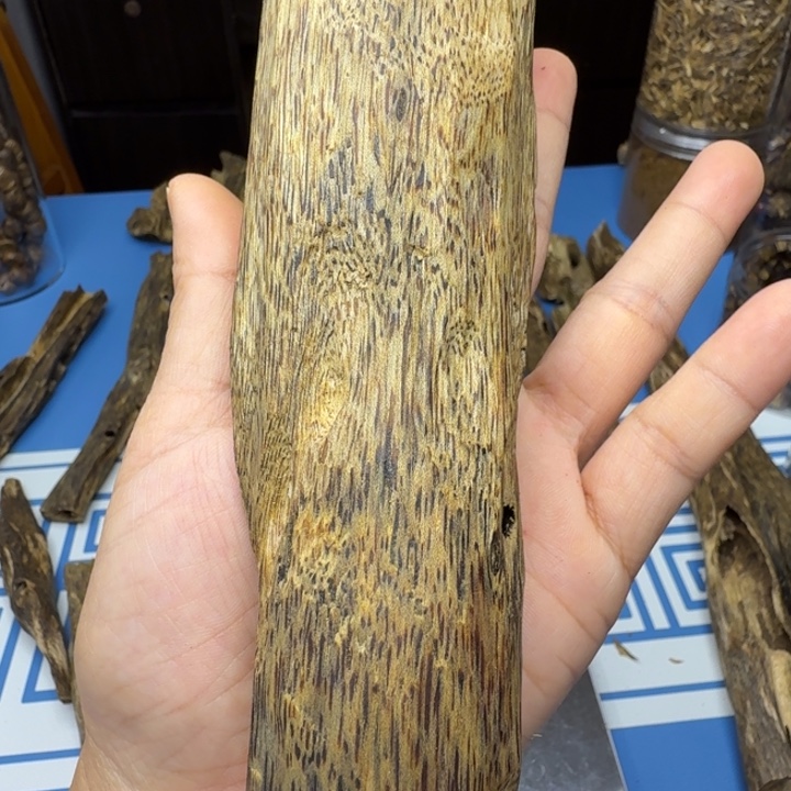 海南老乌身100克虫漏手把件
