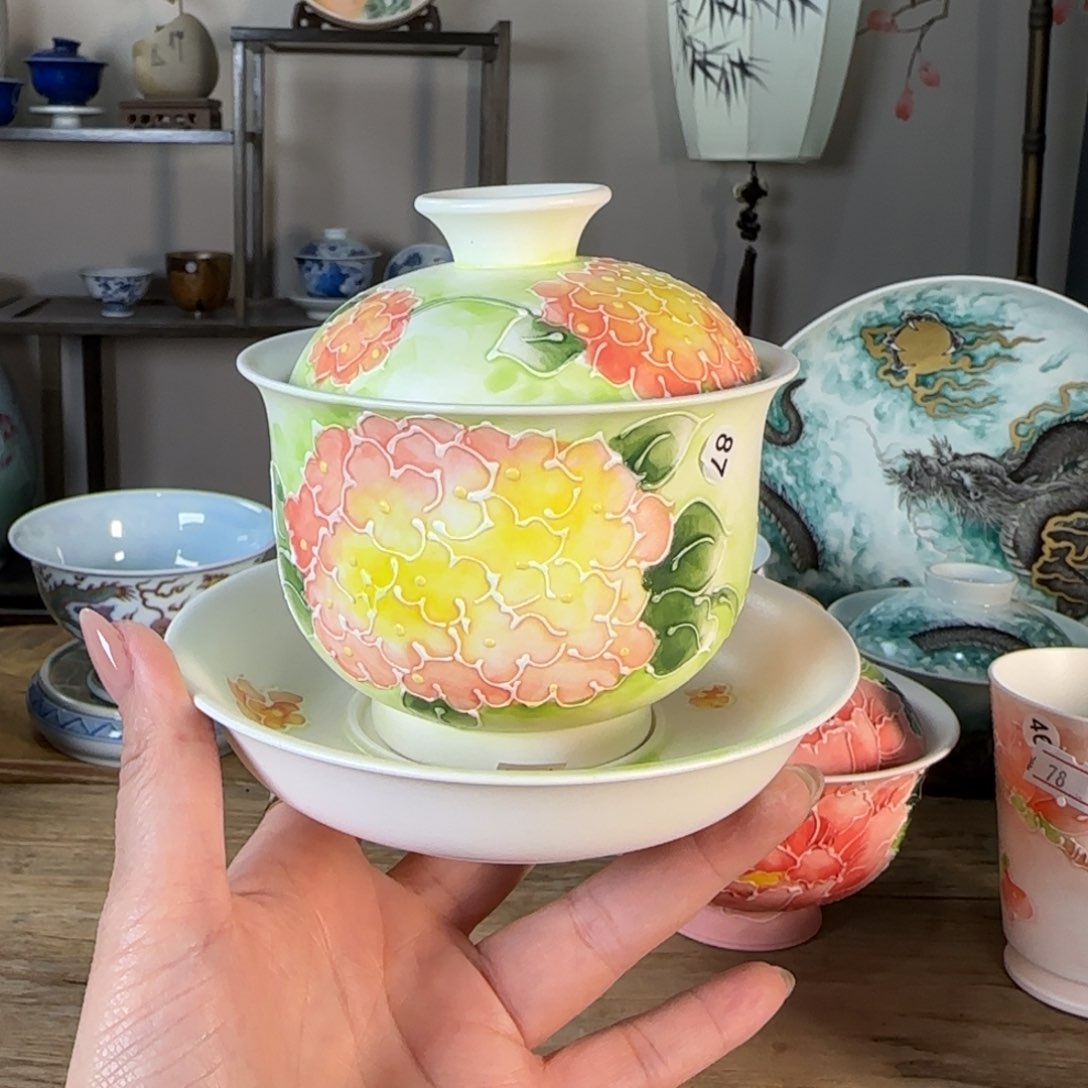 杯景德镇陶瓷柴烧多人