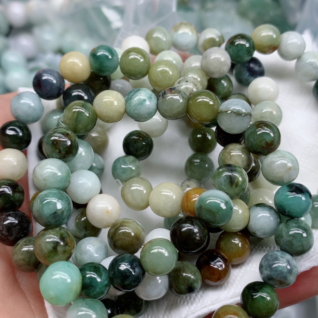 翡翠未镶嵌项链翡翠珠子批发