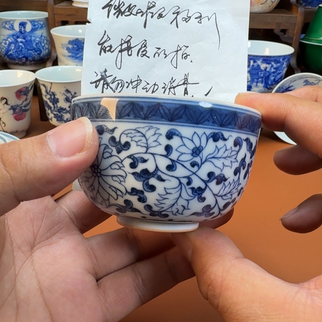 陶杯子景德镇全手工手绘陶瓷