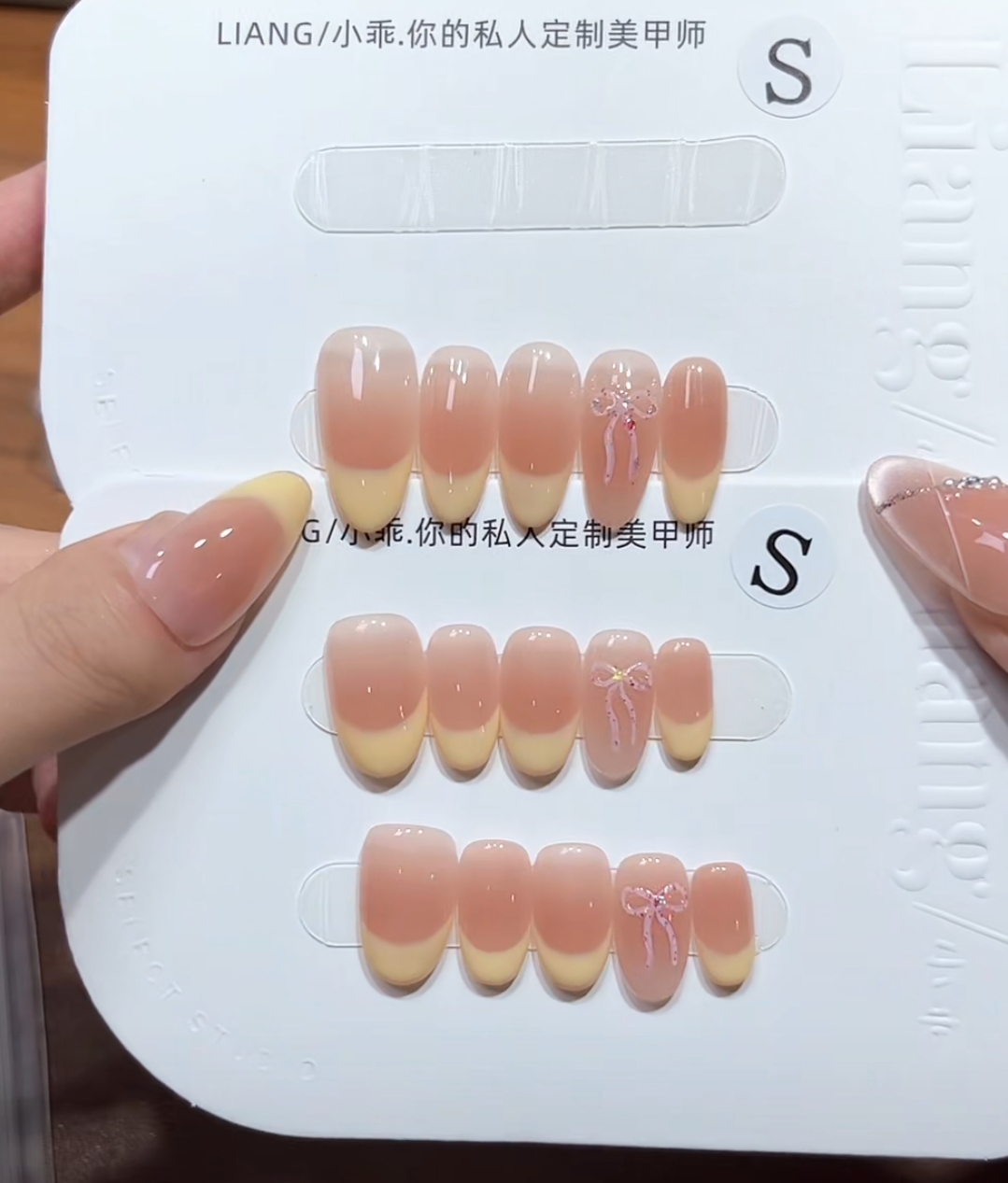 【黄法蝴蝶结】高端 纯手工 定制 穿戴甲 轻奢美甲显白气质穿戴式