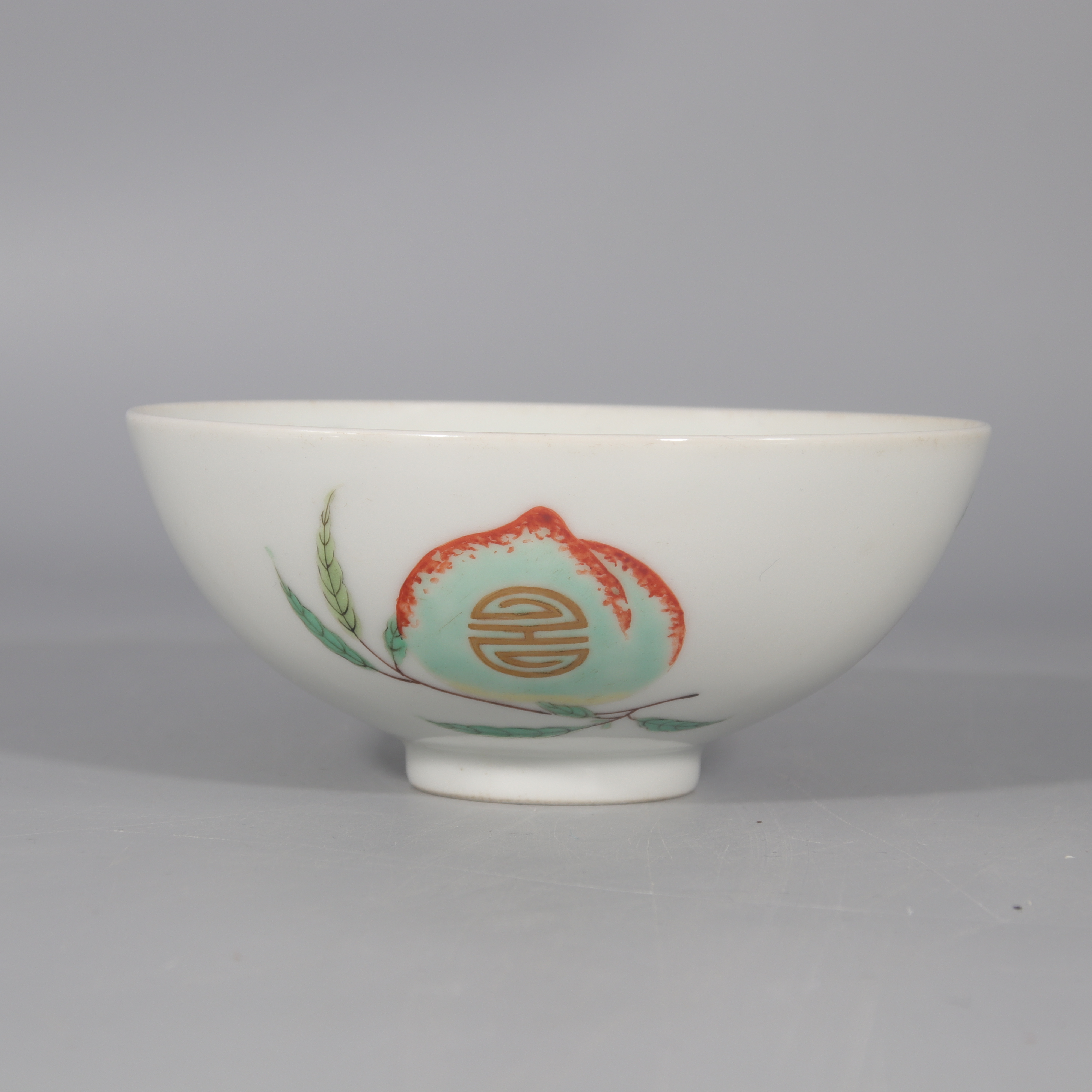 粉彩团寿纹碗   H501-289