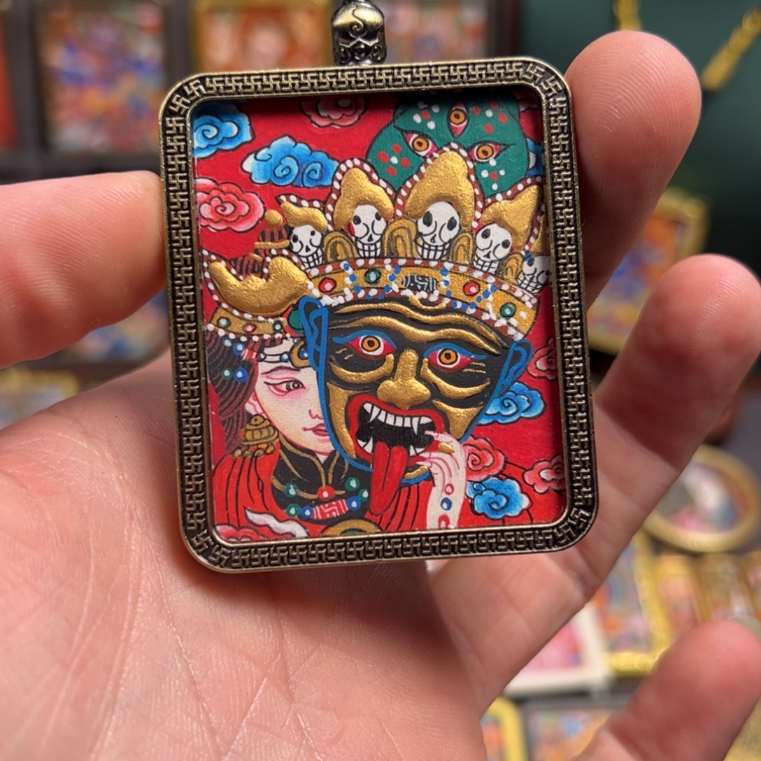 吊坠扎基拉姆前世今生纯手绘唐卡