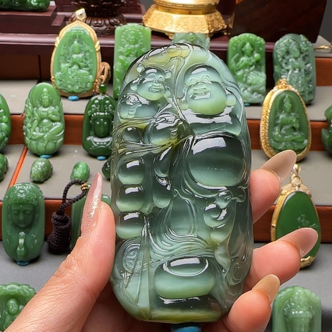 和田玉未镶嵌挂件沉***金