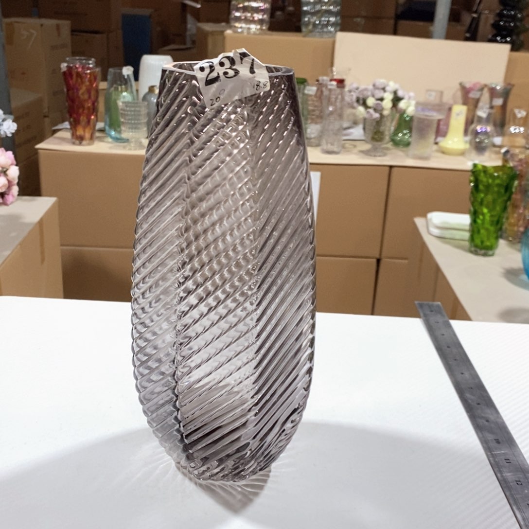 无铅玻璃 237高27口7玻璃花瓶嘎嘎好看玻璃花瓶