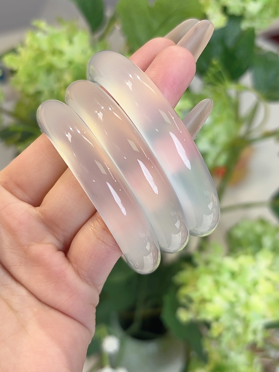 马料高冰5a毕业级高冰白月光荔枝冻手镯（多样性发一）