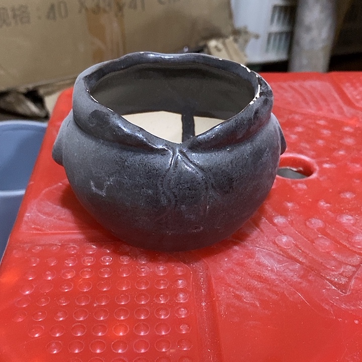 摆件陶盆有孔 微瑕介意勿拍
