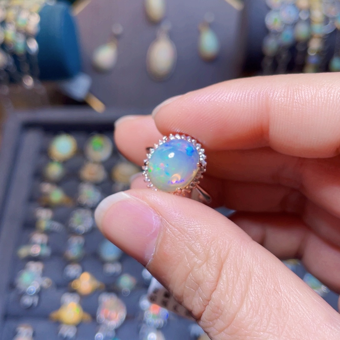 欧泊戒指）银S925镶嵌?****?