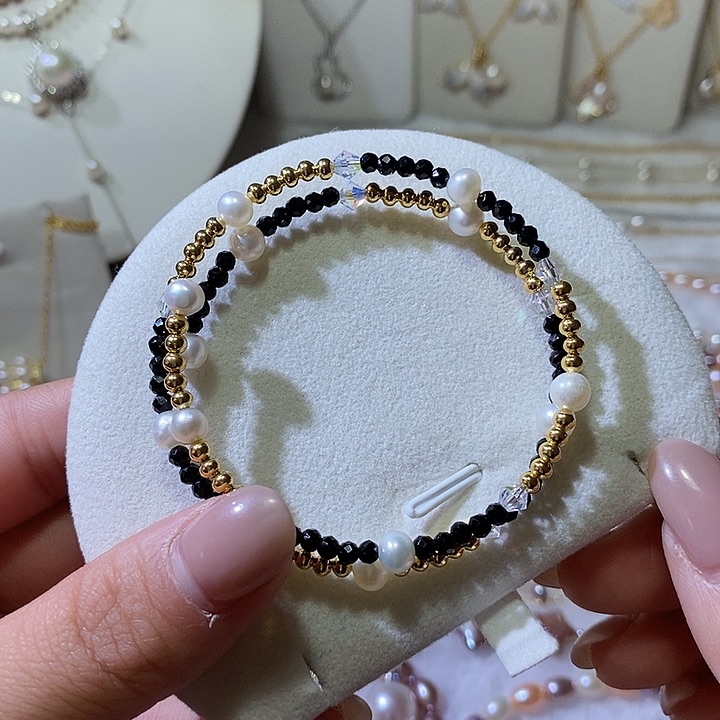 淡水珍珠耳饰银S925镶嵌