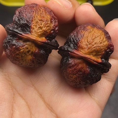 文玩核桃把件40尺饕餮金蟾