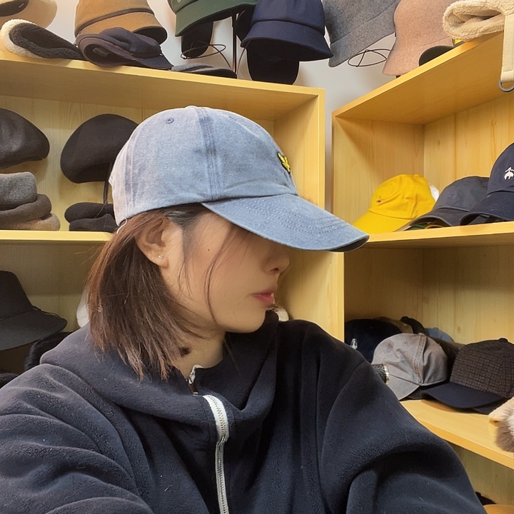 纯棉老鹰水洗蓝棒球帽