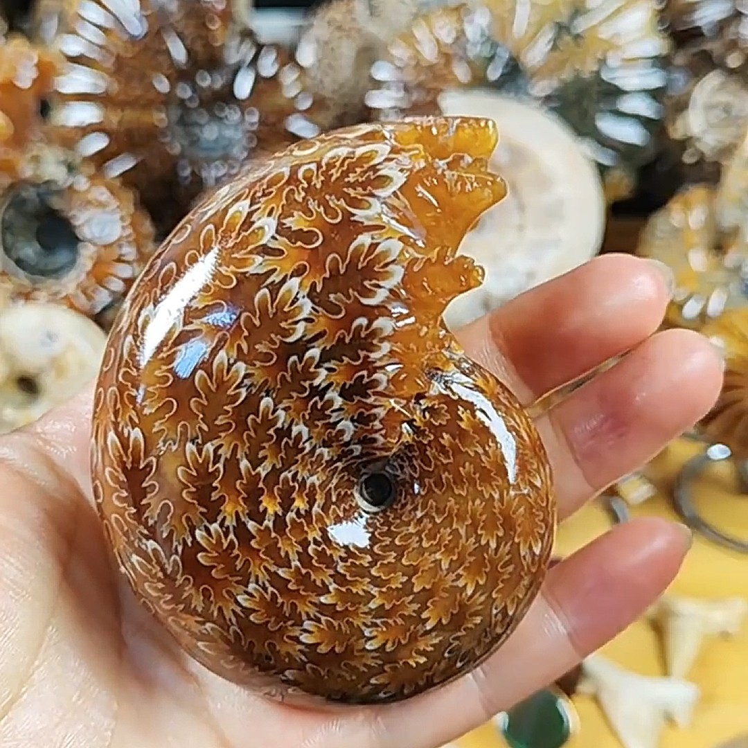 奇石海螺手把件吊坠桌面摆件