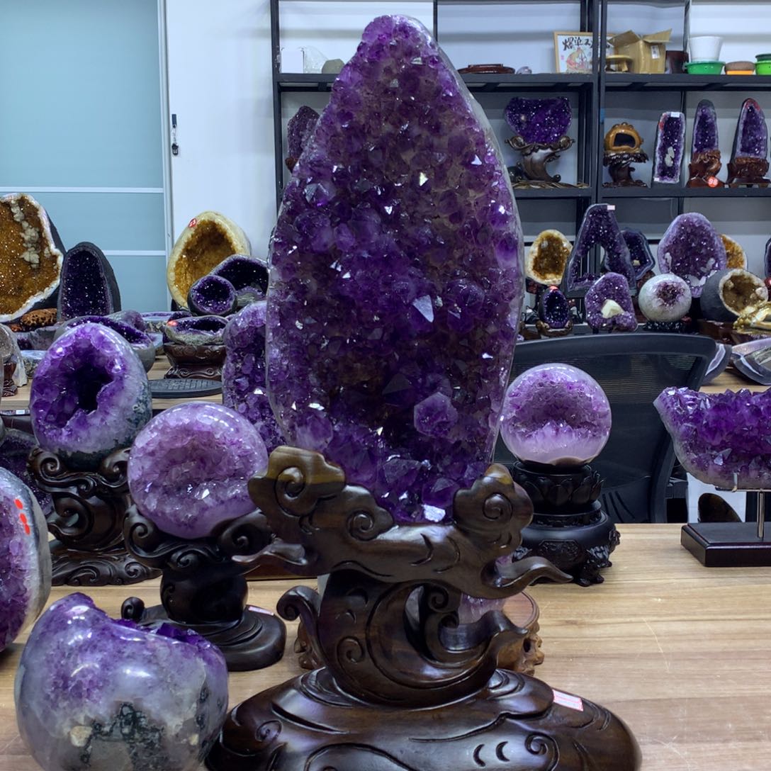 紫晶紫晶屏风未镶嵌