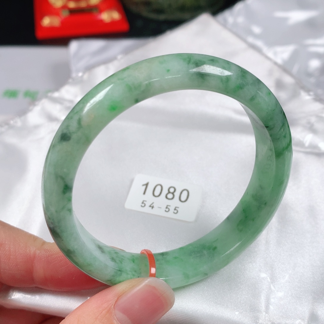 翡翠手镯未镶嵌 编号1080 正圈54-55