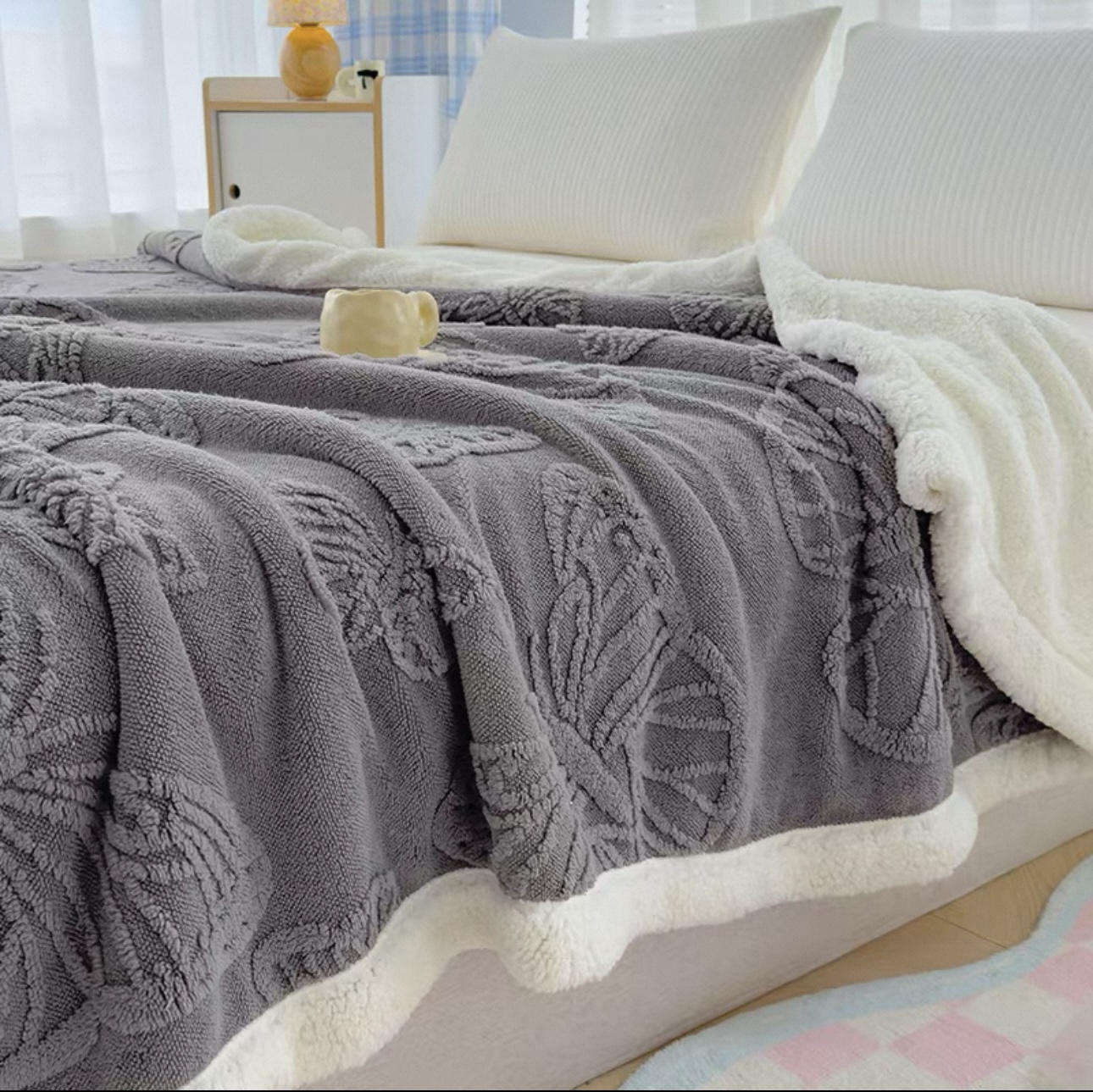 JX2床上用品双面绒毛毯睡毯柔软家用亲肤多功能机洗四季毯