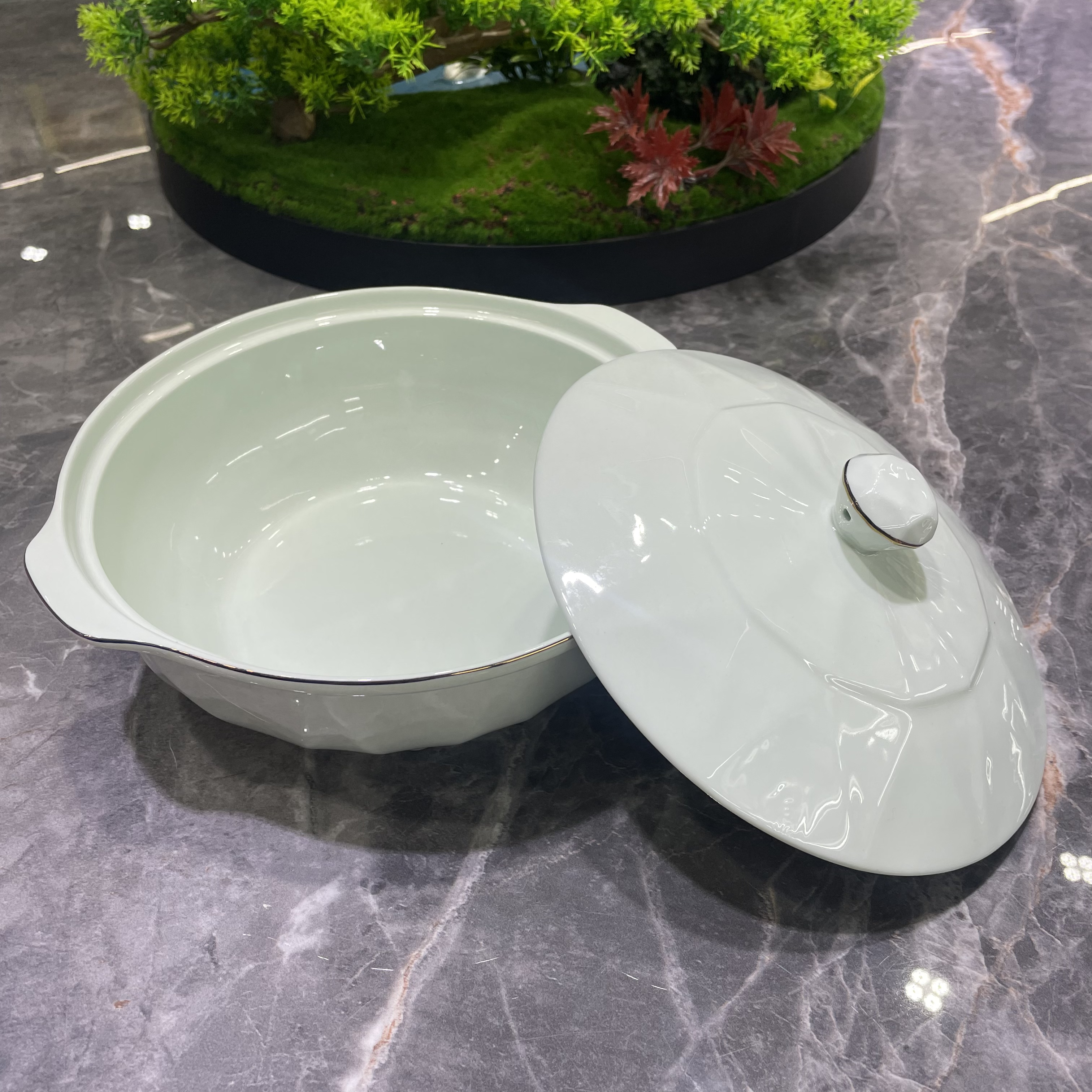 为民餐具金边大汤碗陶瓷煲拉面碗釉下彩描高档餐具家用创意新款