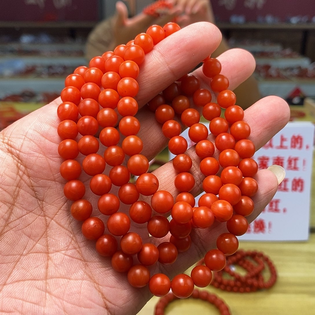 南红玛瑙南红手串7mm+多样性发一合金