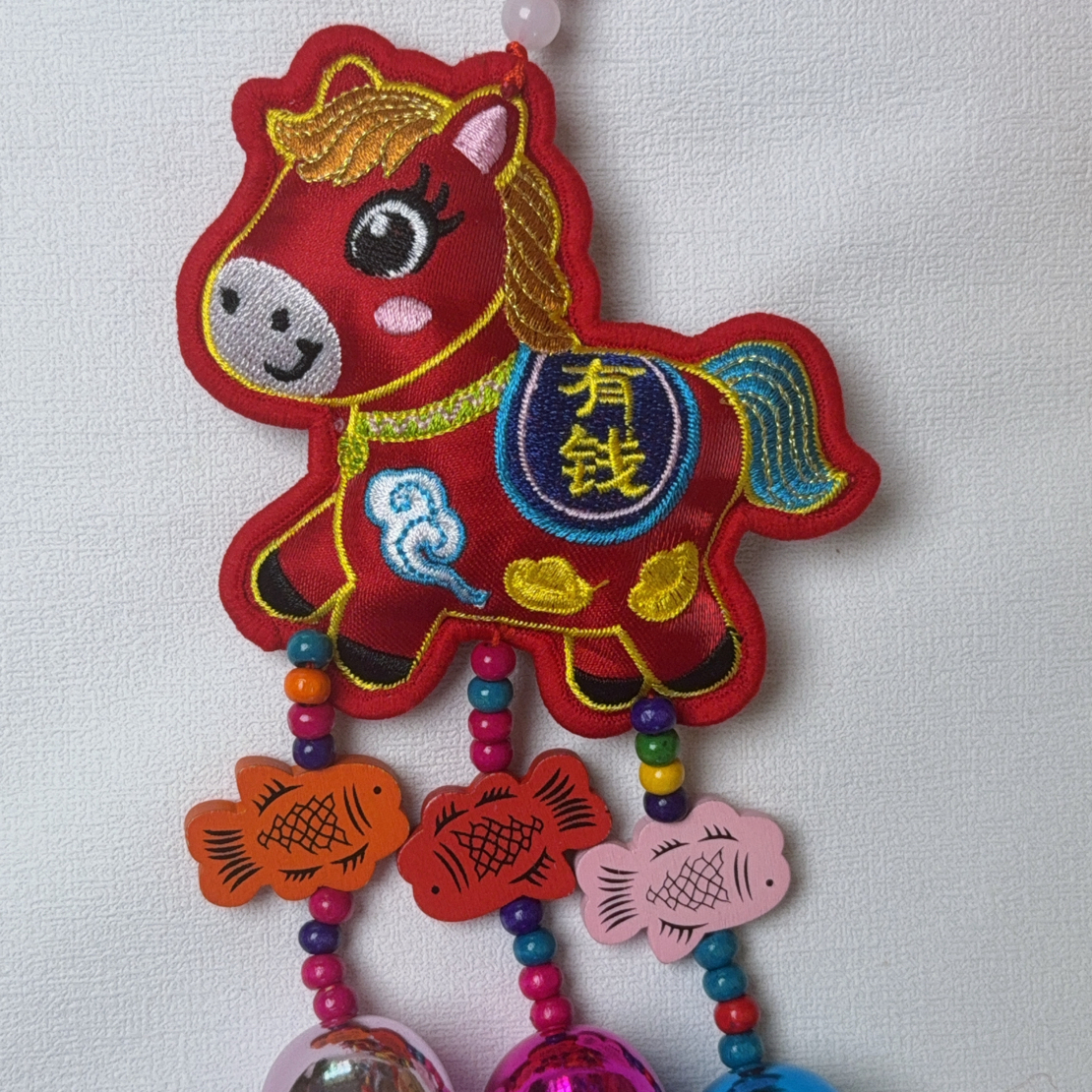 新款（马上有钱铃铛款）高档双面刺绣铃铛挂件生肖车挂荷包吉祥礼物