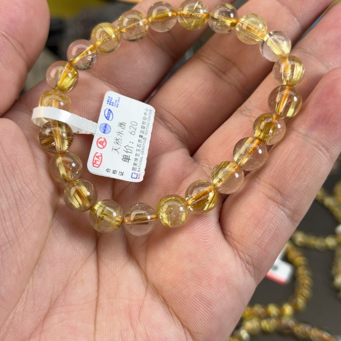 水晶手串未镶嵌钛晶