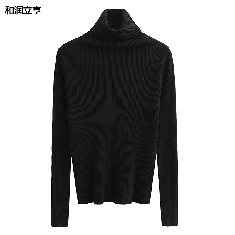 X12经典百搭秋冬修身士堆堆领打底针织衫