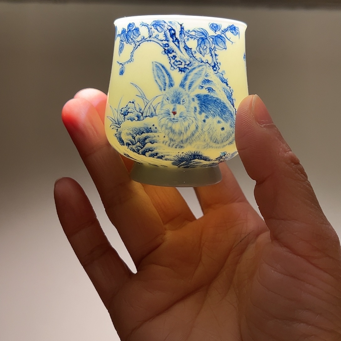 青杉堂手工手绘兔子杯杯杯