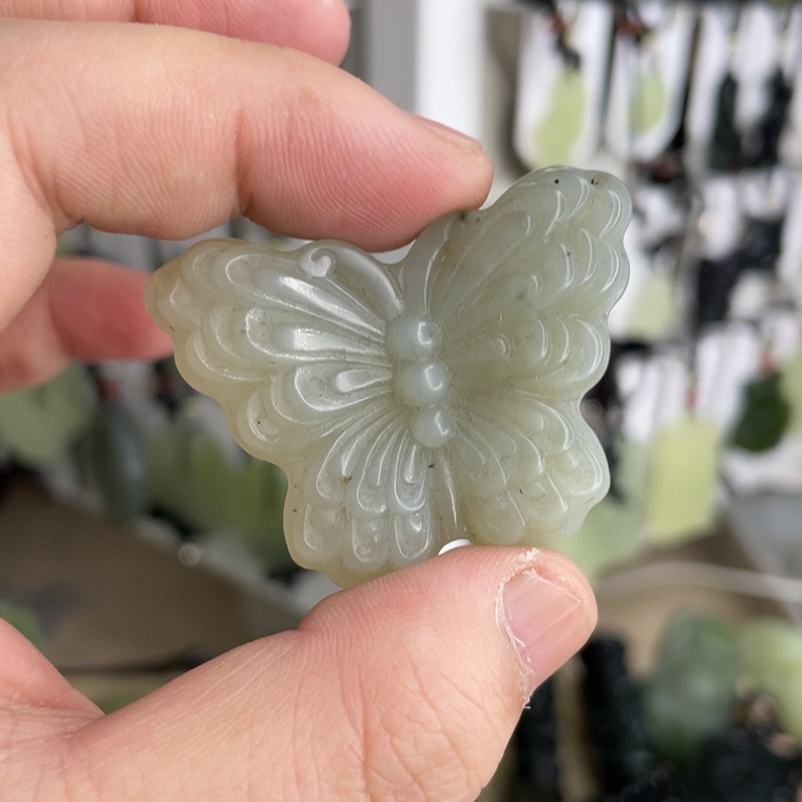 【闪购商品】岫玉颈饰未镶嵌蝴蝶 送绳子