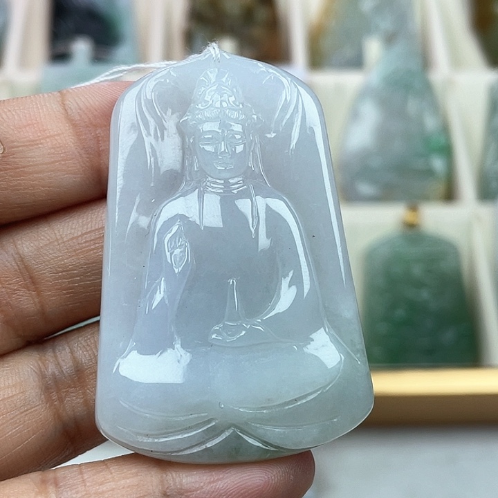 翡翠未镶嵌颈饰天然翡翠A货素衣观音