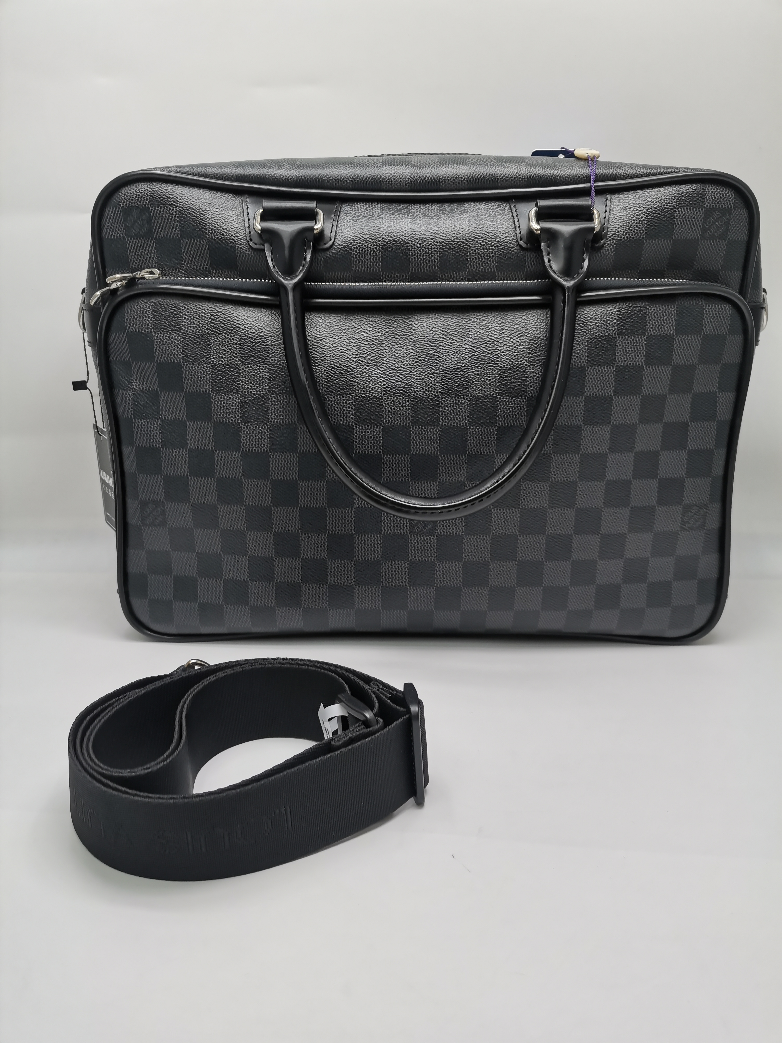 99新 LouisVuitton/路易威登 95新17583 LV 黑棋盘格手提公文包