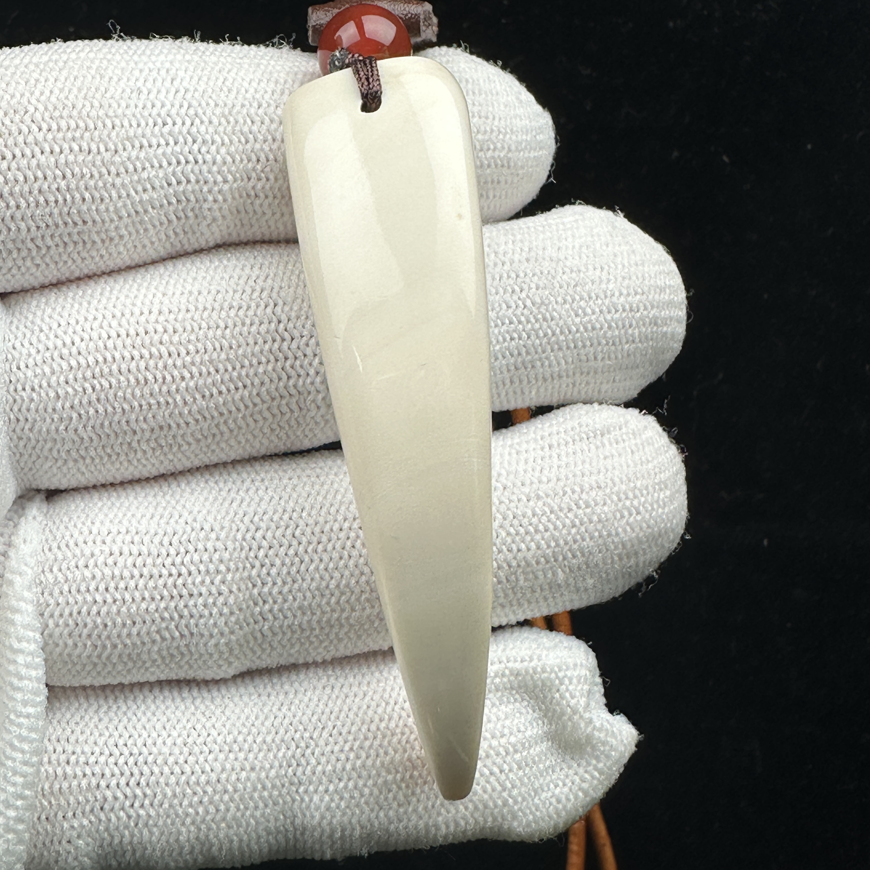 L3302天然猛犸牙 牙尖 62mm支持鉴定 假一罚四