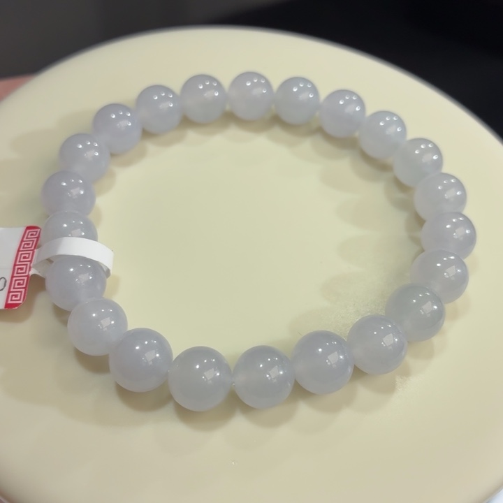 翡翠未镶嵌手链冰胶浅紫卡8.7