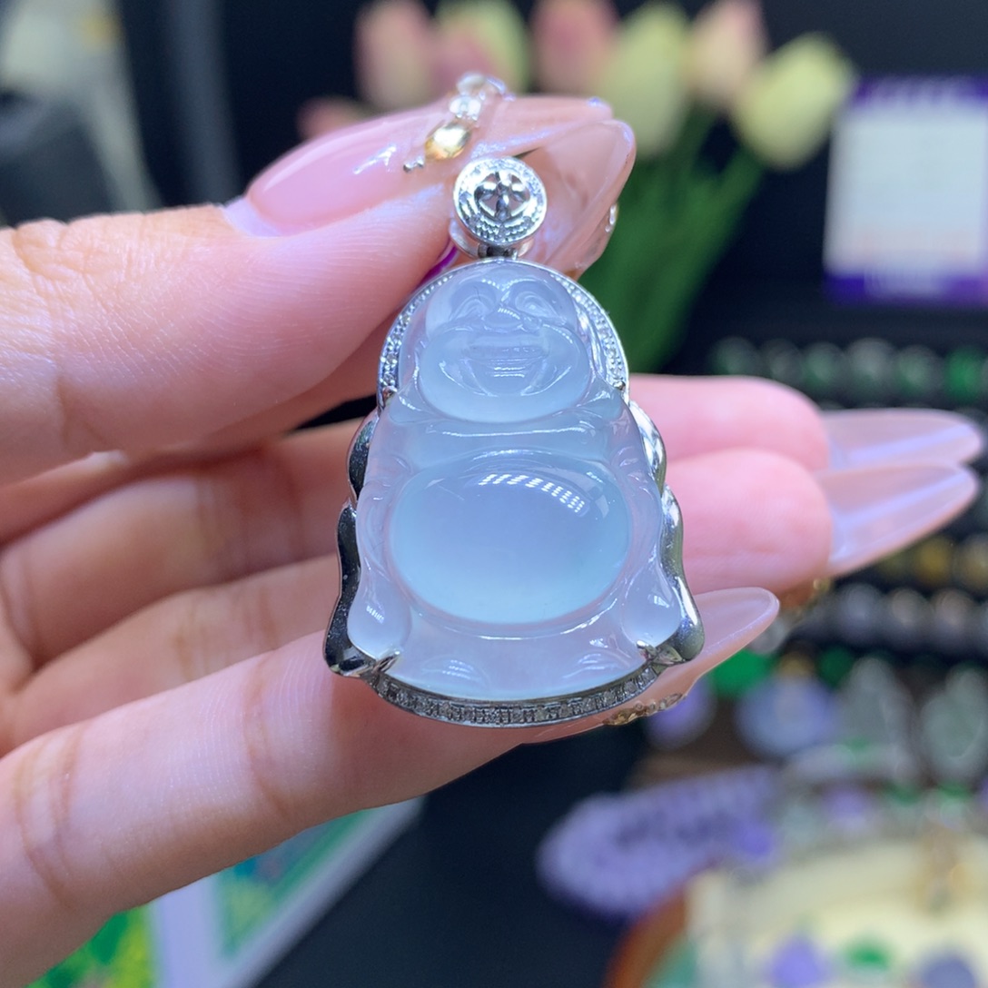 翡翠颈饰18K金镶嵌天然