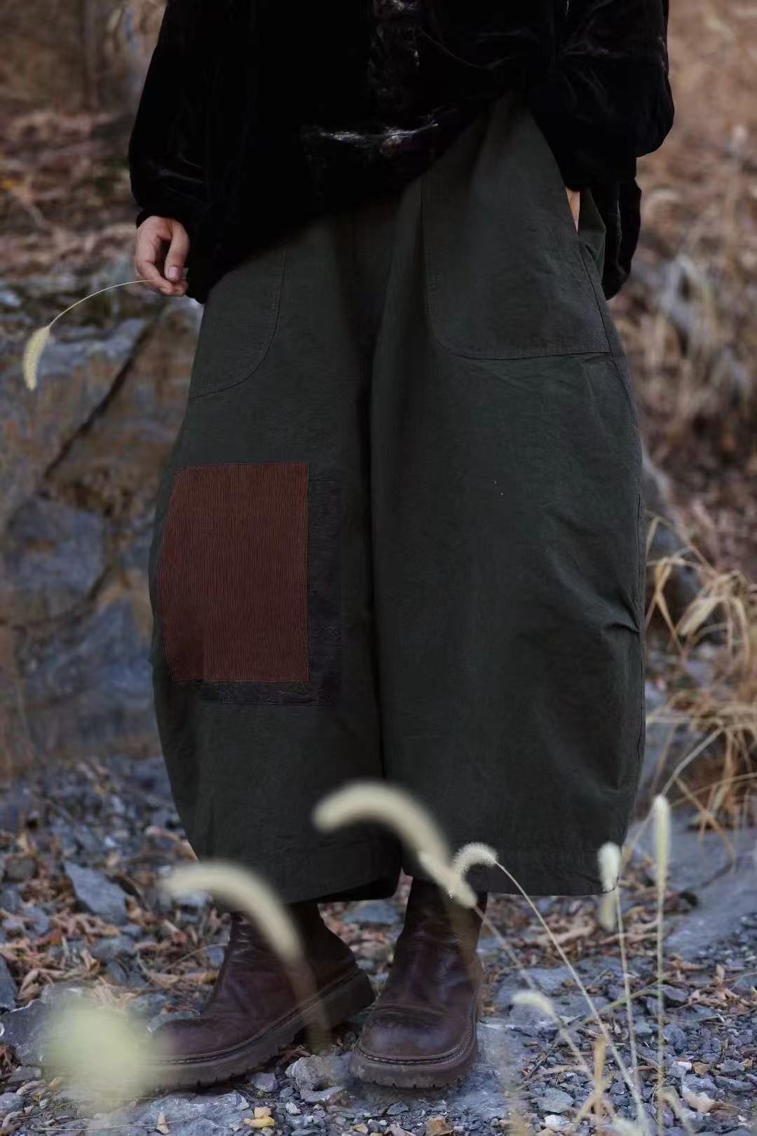 古兰木7277新款复古文艺百搭休闲裤