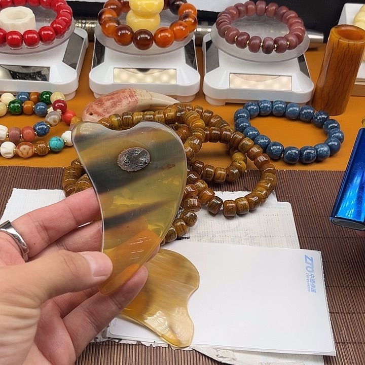 木超级高级牛角刮痧板1390