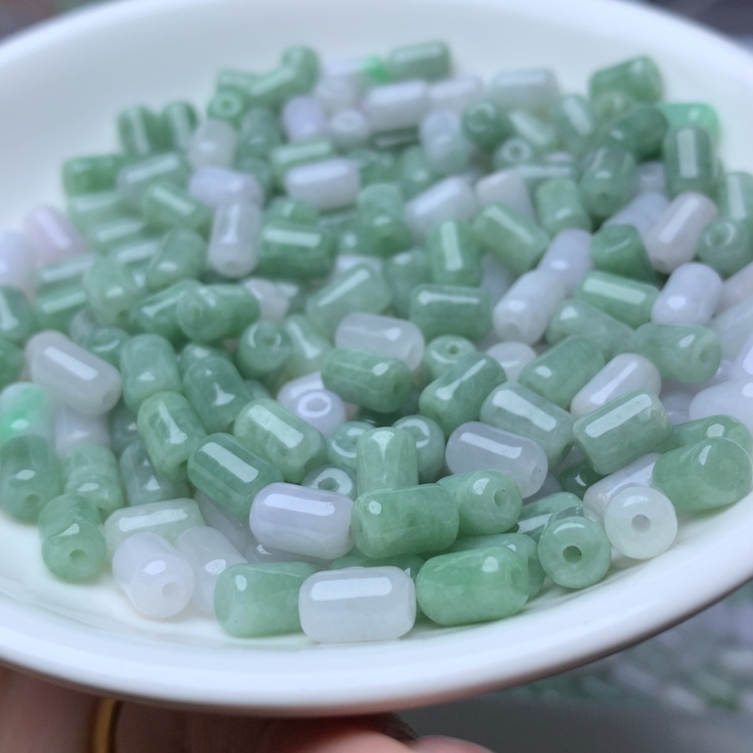 【闪购商品】未镶嵌手链翡翠卡4.8乘7.6冬瓜珠50个