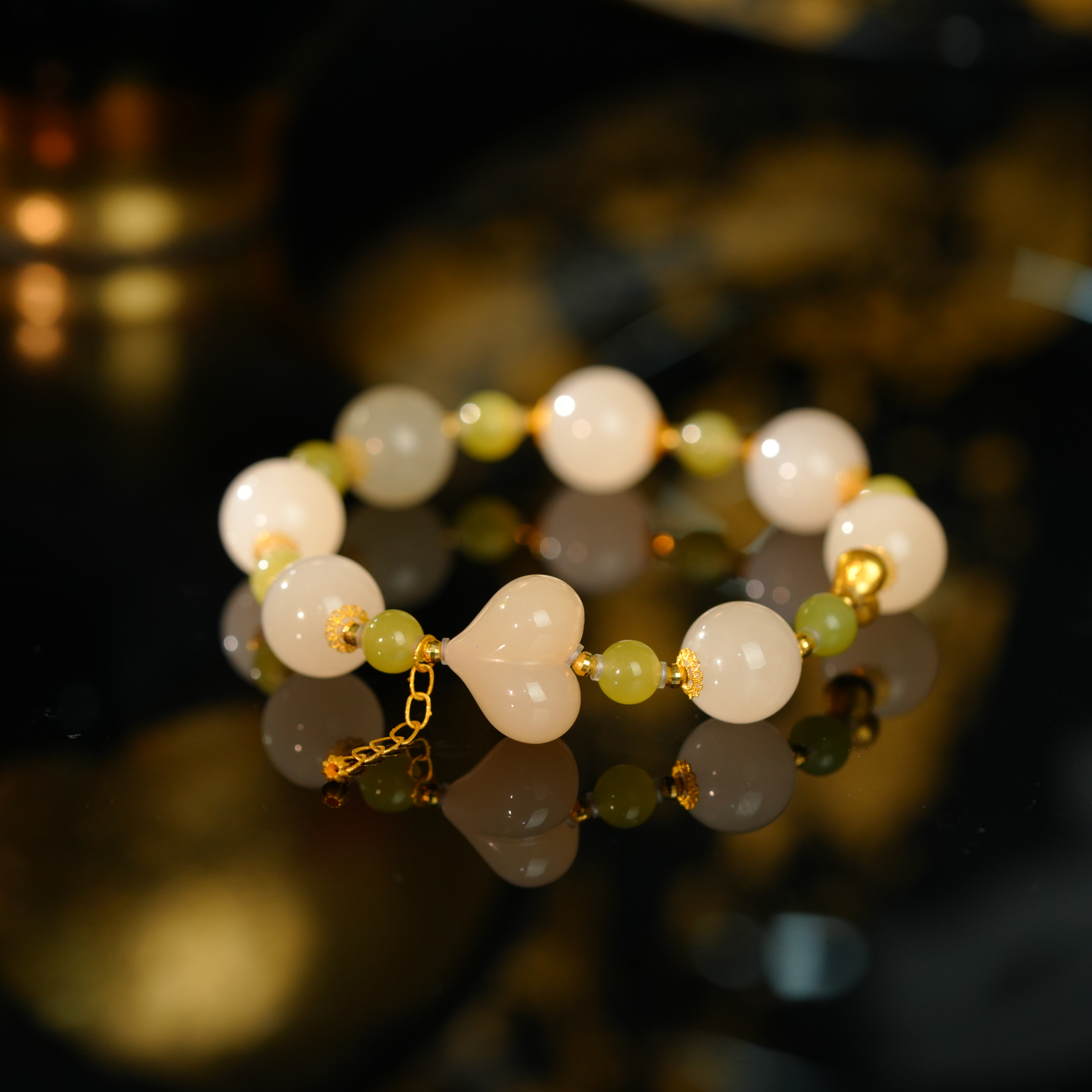 【初见珠宝】和田玉屁桃手串16-1CH168X348【多样性发一件】