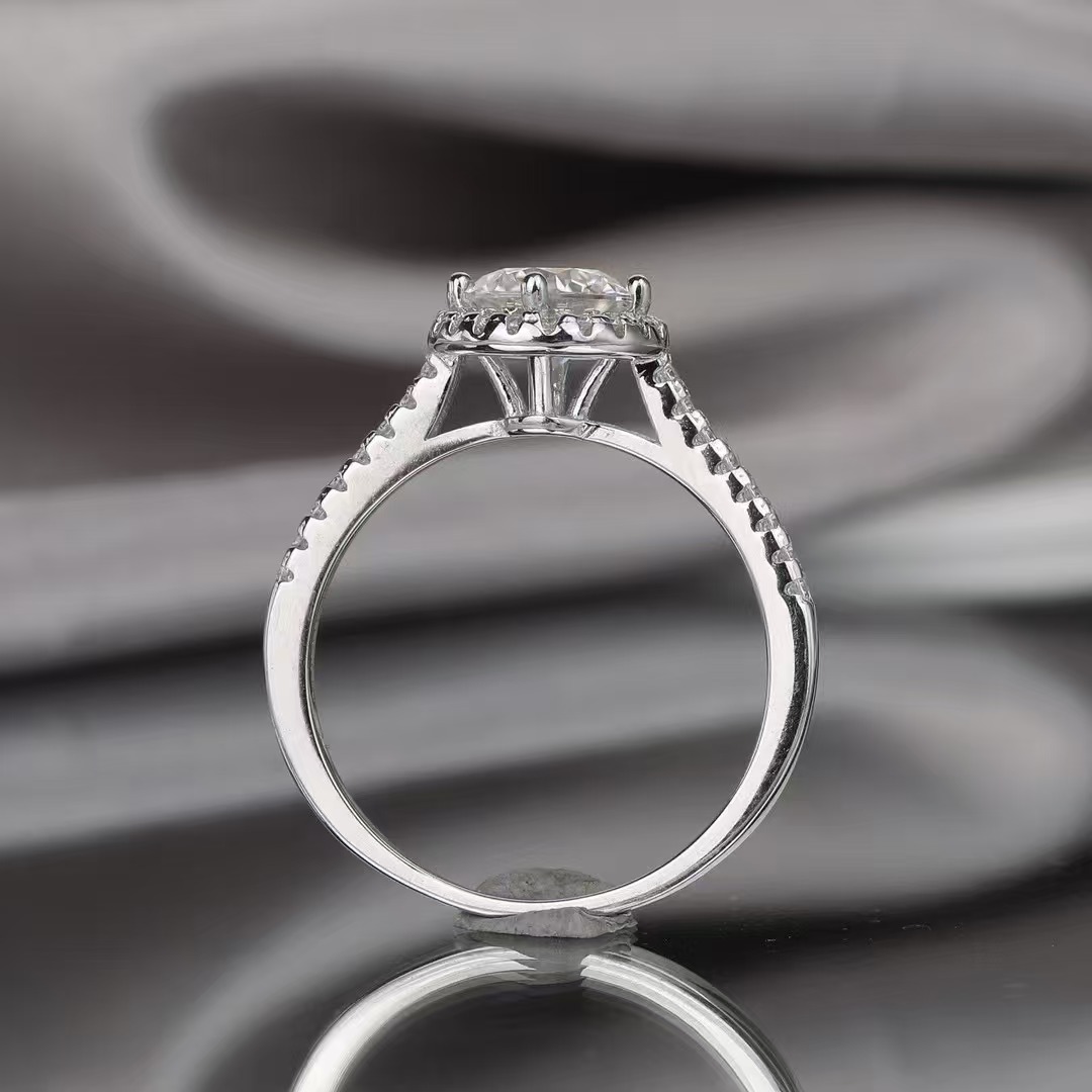 925银莫桑石银制品 【微镶公主圆包】时尚精致气质结婚合成碳硅石