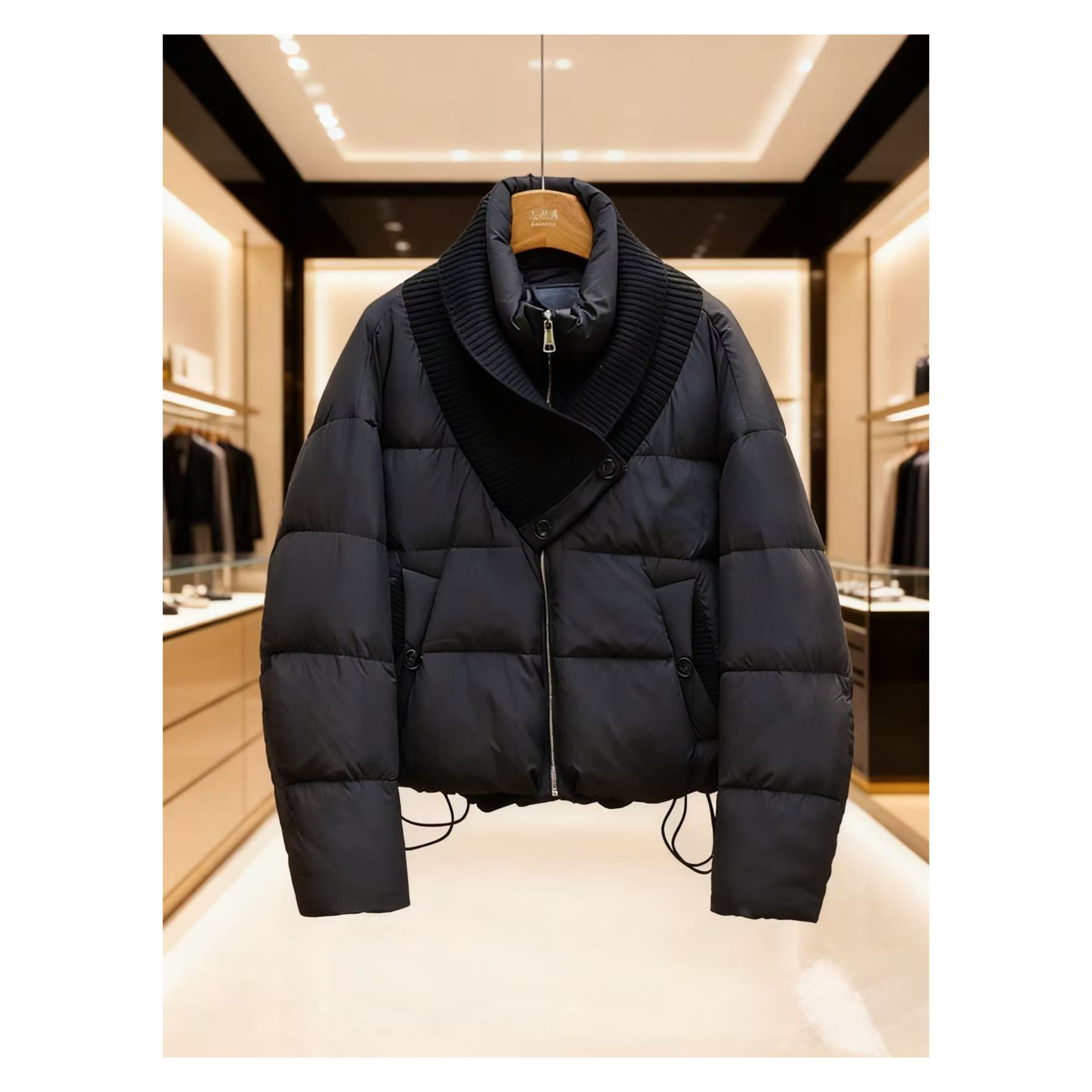 QY S胸142长55(不含领)蓬松大版保暖面包羽绒服 3489